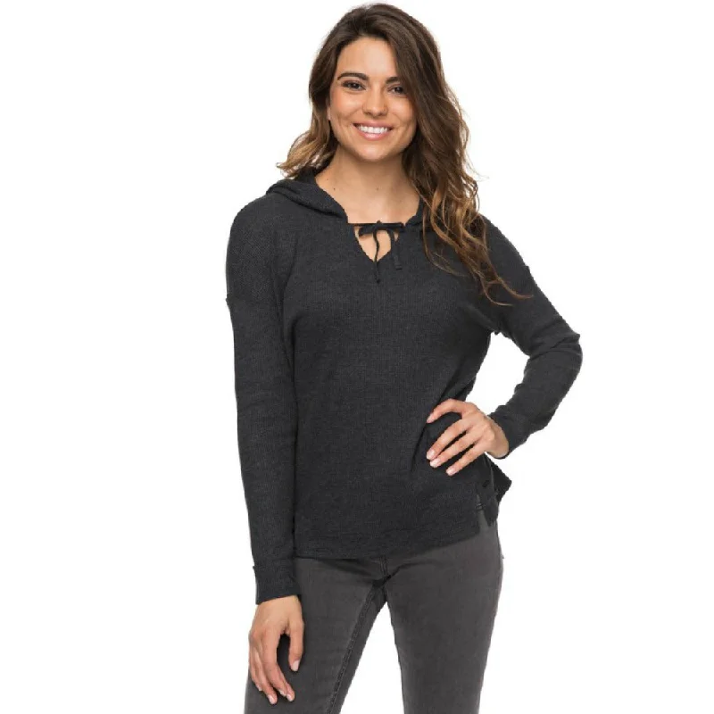 ROXY WANTED AND WILD HOODED LONGSLEEVE S Hoodie with Applique Textured Unique