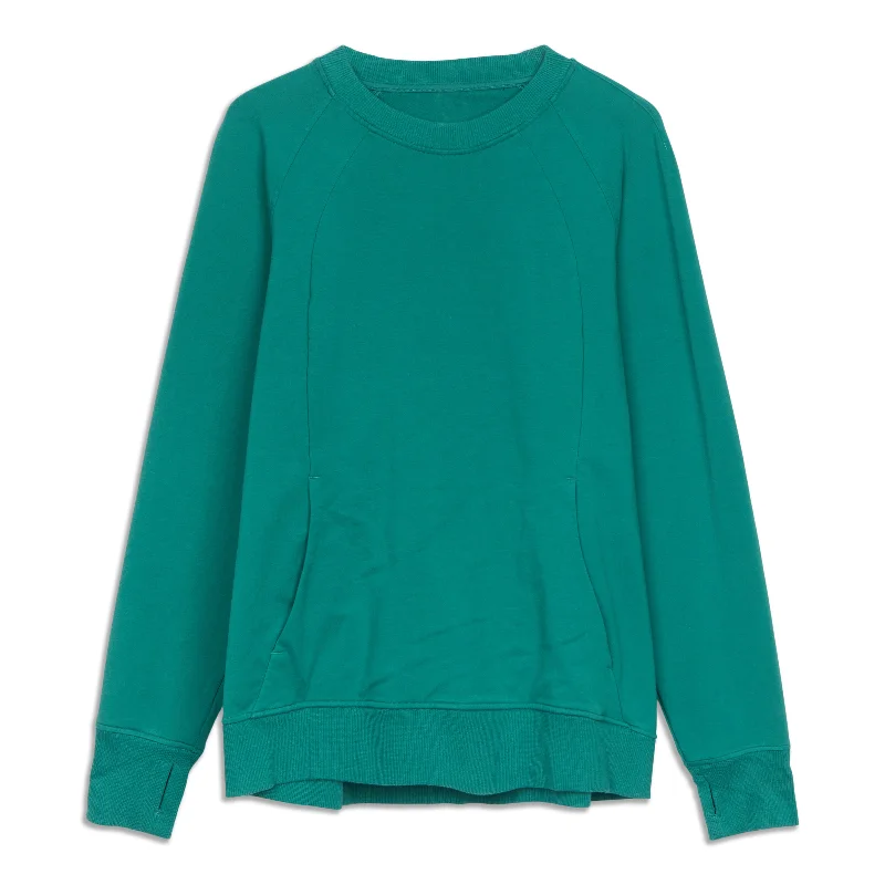 Scuba Crewneck Sweatshirt - Resale Hoodie with Set-In Sleeves Structured Classic