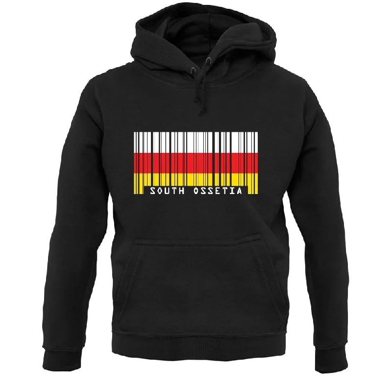 South Ossetia  Barcode Style Flag Unisex Hoodie Hoodie with Stripes Bold Sporty