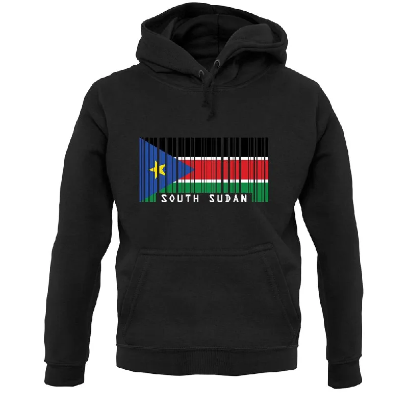 South Sudan Barcode Style Flag Unisex Hoodie Hoodie with Exposed Zipper Edgy Industrial South Sudan Barcode Style Flag Unisex Hoodie Hoodie with Exposed Zipper Edgy Industrial