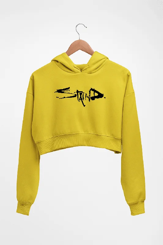 Staind Crop HOODIE FOR WOMEN Hoodie with Ribbed Neckline Snug Warm