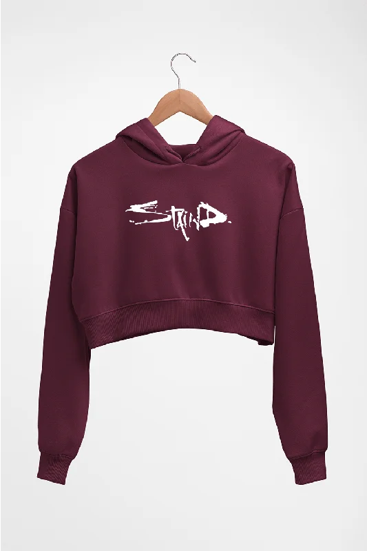 Staind Crop HOODIE FOR WOMEN Hoodie with Mock Neck Collared Structured