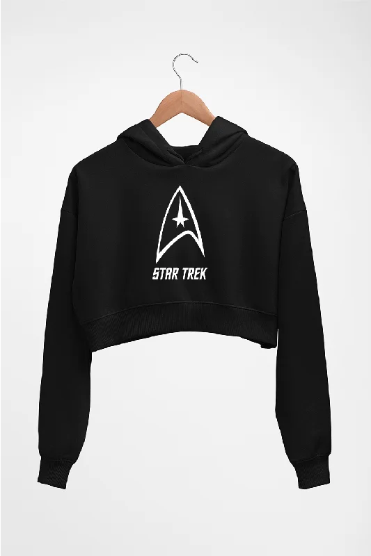 star trek Crop HOODIE FOR WOMEN Hoodie with Hem Frayed Vintage Worn