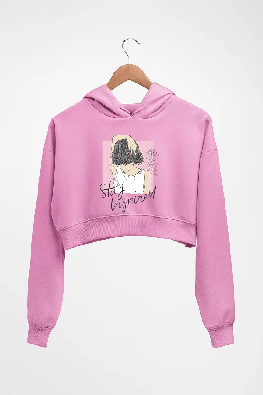Stay Inspired Crop HOODIE FOR WOMEN Hoodie with Thumb Holes Functional Cozy