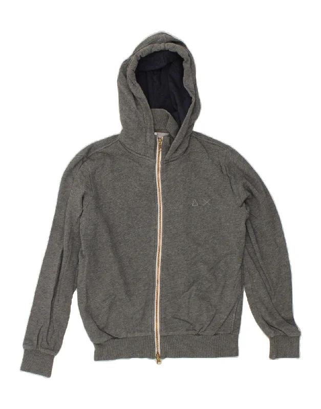 SUN68 Boys Zip Hoodie Sweater 11-12 Years Grey Cotton Hoodie with Emblem Brand Identity SUN68 Boys Zip Hoodie Sweater 11-12 Years Grey Cotton Hoodie with Emblem Brand Identity