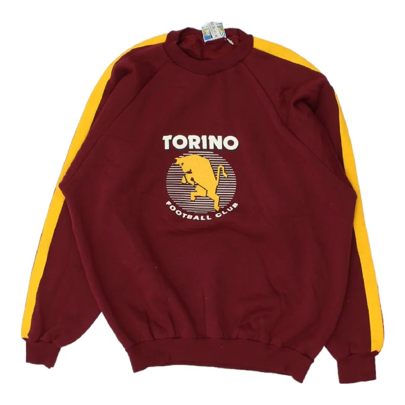 Torino FC Mens Burgundy Le Felpe Dei Grandi Club Sweatshirt | 90s Football VTG Hoodie with Zipper Versatile Modern Torino FC Mens Burgundy Le Felpe Dei Grandi Club Sweatshirt | 90s Football VTG Hoodie with Zipper Versatile Modern