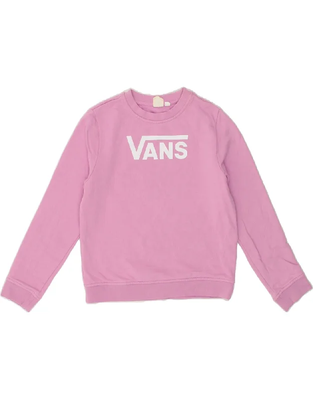 VANS Girls Graphic Sweatshirt Jumper 12-13 Years XL Pink Cotton Hoodie with Tied Waist Feminine Flattering VANS Girls Graphic Sweatshirt Jumper 12-13 Years XL Pink Cotton Hoodie with Tied Waist Feminine Flattering