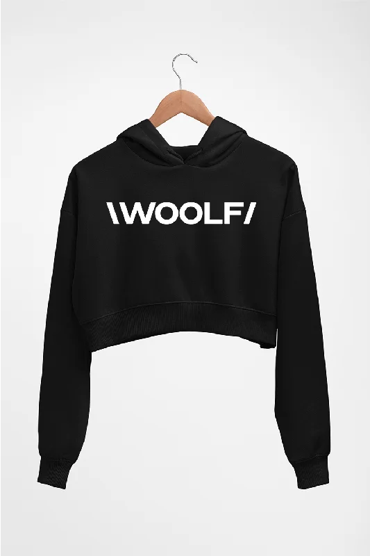 woolf university Crop HOODIE FOR WOMEN Hoodie with V-Neck Classic Versatile