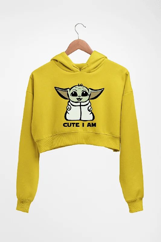 Yoda Star Wars Crop HOODIE FOR WOMEN Hoodie with Elastic Cuffs Stretchable Comfortable Yoda Star Wars Crop HOODIE FOR WOMEN Hoodie with Elastic Cuffs Stretchable Comfortable
