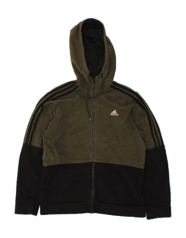 ADIDAS Mens Zip Hoodie Sweater Medium Green Colourblock Cotton Spandex Rayon Corduroy ADIDAS Mens Zip Hoodie Sweater Medium Green Colourblock Cotton Spandex Rayon Corduroy
