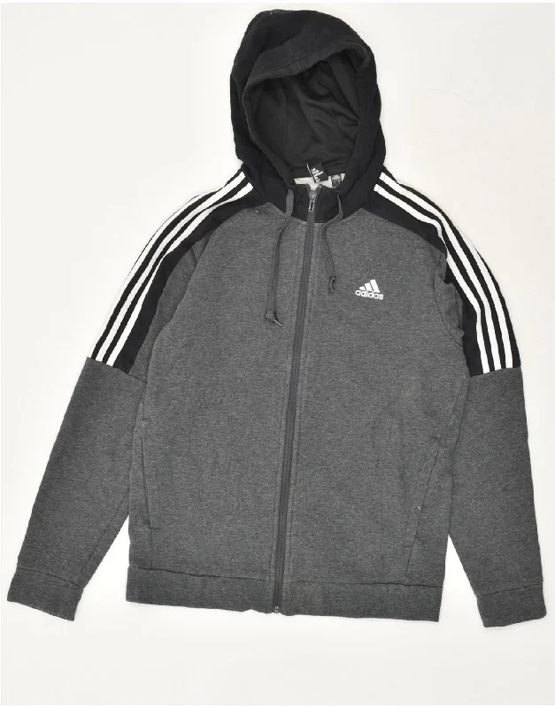 ADIDAS Mens Zip Hoodie Sweater Medium Grey Colourblock Cotton Nylon Fabric Polyester Fabric Spandex Fabric ADIDAS Mens Zip Hoodie Sweater Medium Grey Colourblock Cotton Nylon Fabric Polyester Fabric Spandex Fabric