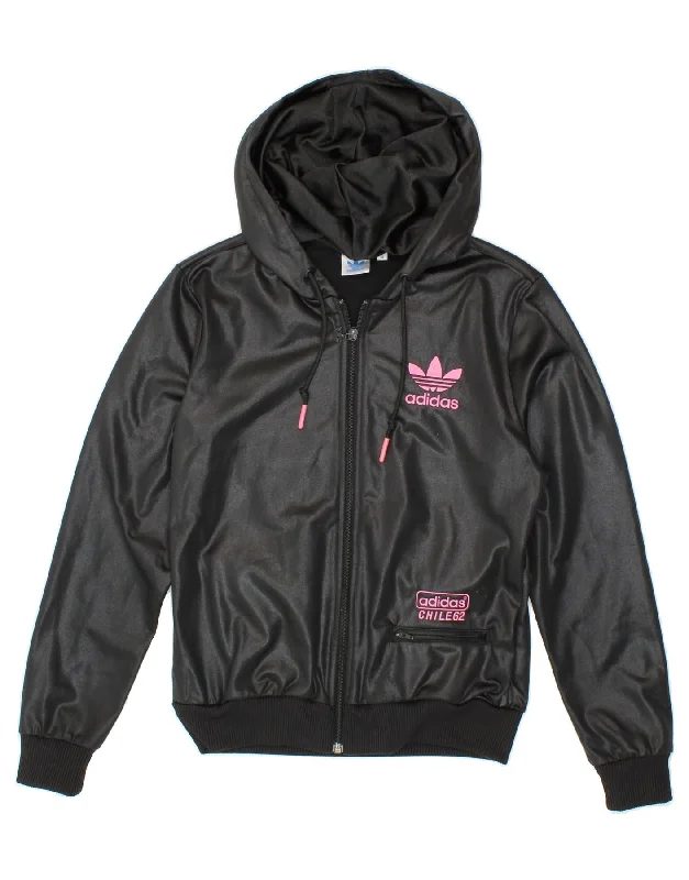 ADIDAS Womens Graphic Zip Hoodie Sweater EU 36 Small Black Polyester Bright Pastel Dark ADIDAS Womens Graphic Zip Hoodie Sweater EU 36 Small Black Polyester Bright Pastel Dark
