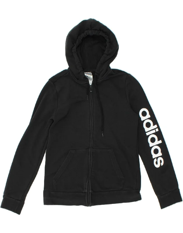 ADIDAS Womens Graphic Zip Hoodie Sweater UK 12/14 Medium Black Cotton Chenille Fabric Brocade Fabric Lace Fabric ADIDAS Womens Graphic Zip Hoodie Sweater UK 12/14 Medium Black Cotton Chenille Fabric Brocade Fabric Lace Fabric