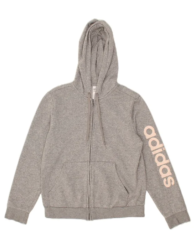 ADIDAS Womens Graphic Zip Hoodie Sweater UK 16/18 Large Grey Cotton Stylish Fashionable Trendy ADIDAS Womens Graphic Zip Hoodie Sweater UK 16/18 Large Grey Cotton Stylish Fashionable Trendy