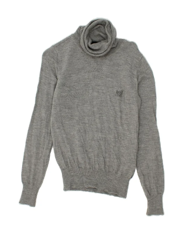 ARMANI JEANS Womens Roll Neck Jumper Sweater EU 42 Medium Grey Virgin Wool Neon Metallic Matte ARMANI JEANS Womens Roll Neck Jumper Sweater EU 42 Medium Grey Virgin Wool Neon Metallic Matte