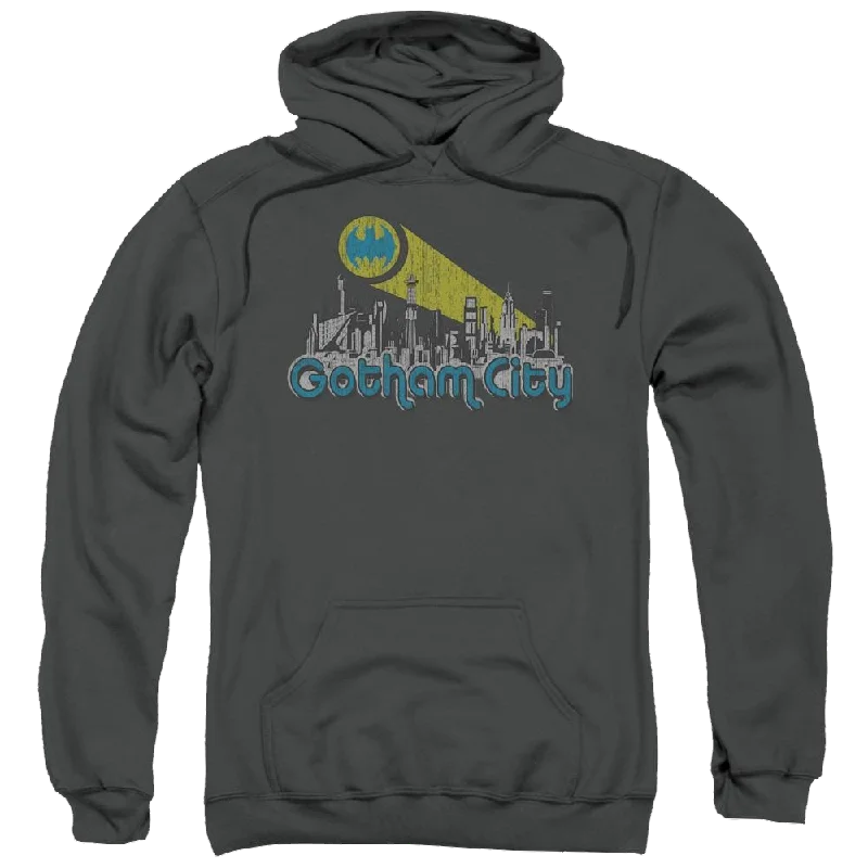 Batman Gotham City Distressed - Pullover Hoodie Flutter Sleeve Feminine