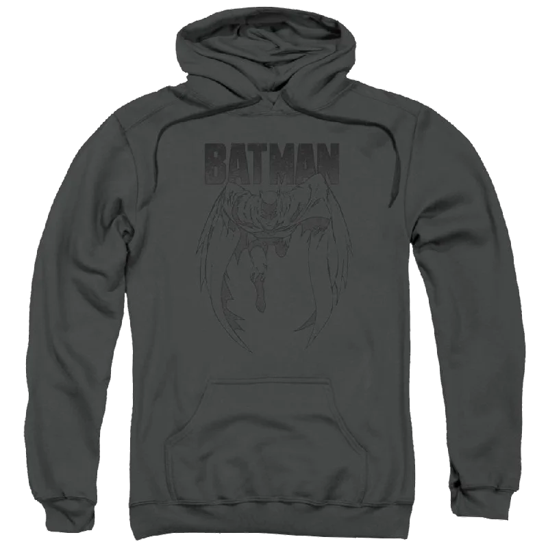 Batman Grey Noise - Pullover Hoodie Bishop Sleeve Elegant