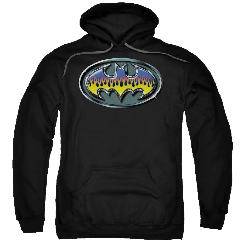 Batman Hot Rod Shield - Pullover Hoodie Short Sleeve Top
