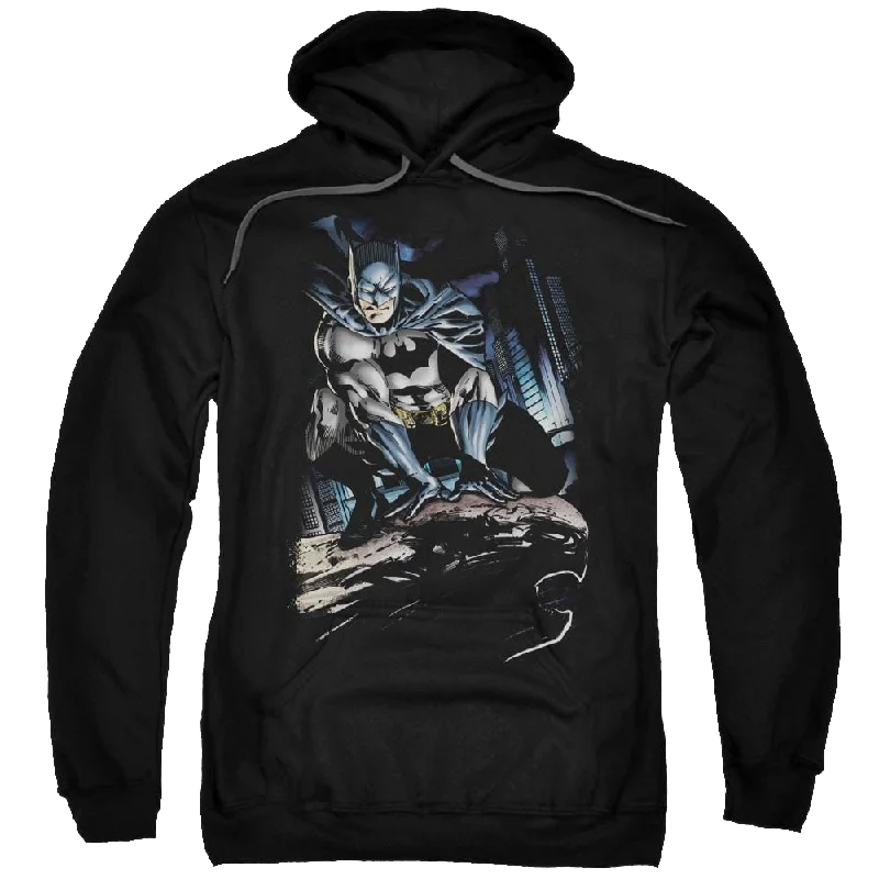 Batman Perched - Pullover Hoodie Over Sleeve Pullover