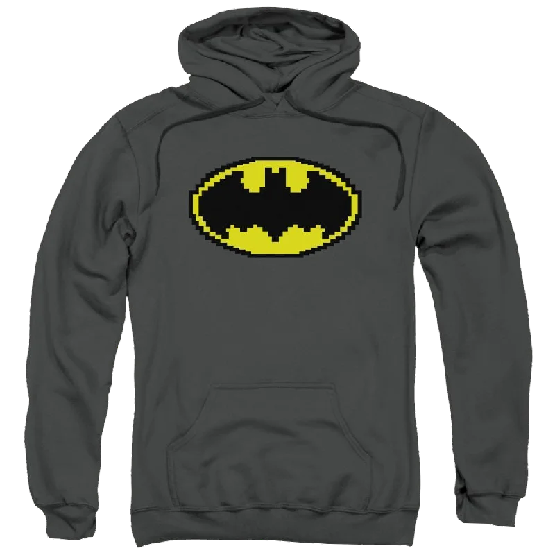 Batman Pixel Symbol - Pullover Hoodie Long Bell Sleeve