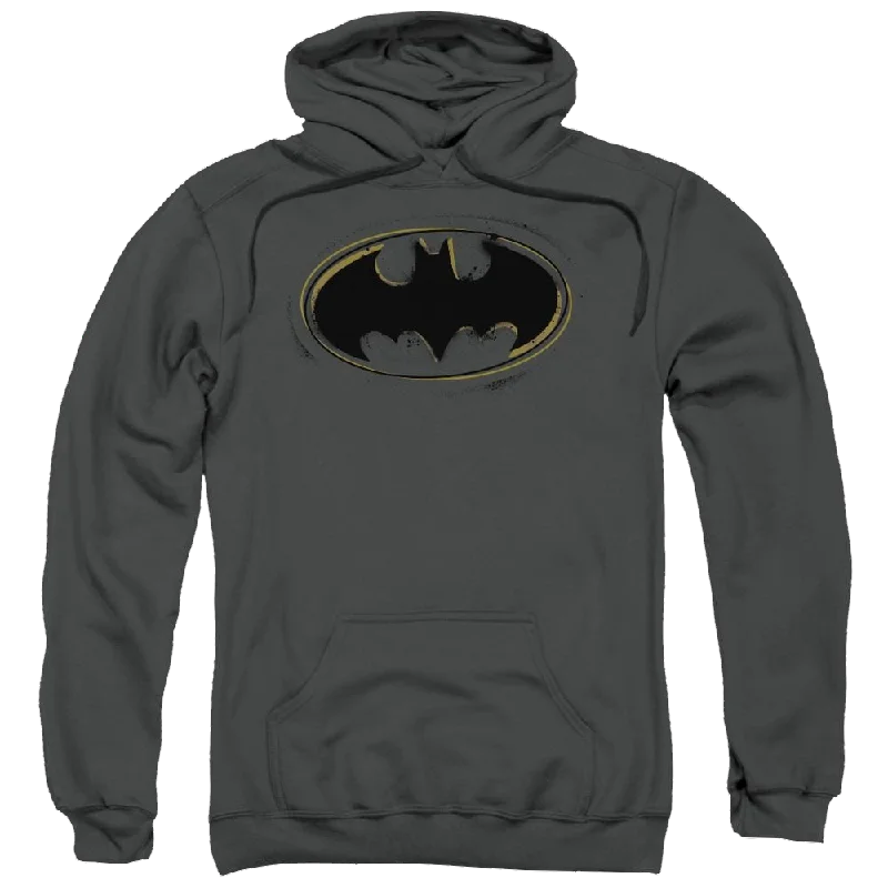 Batman Spray Paint Logo - Pullover Hoodie Fitted Ribbed Sweater