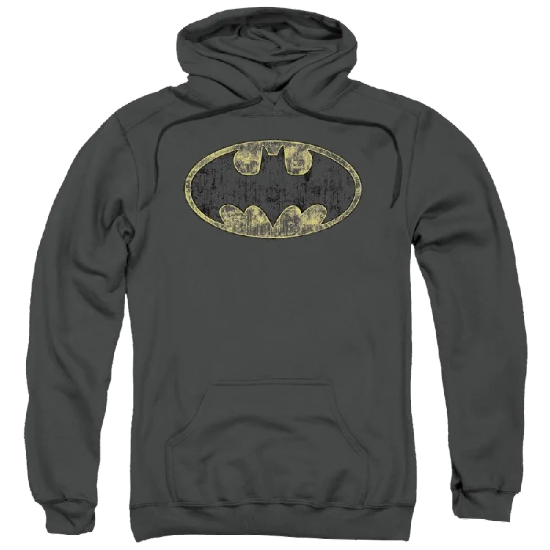 Batman Tattered Logo - Pullover Hoodie Fine Merino Wool