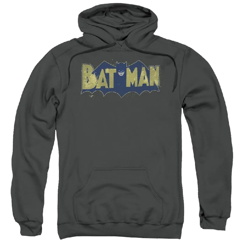 Batman Vintage Logo Splatter - Pullover Hoodie Open Neck Pullover