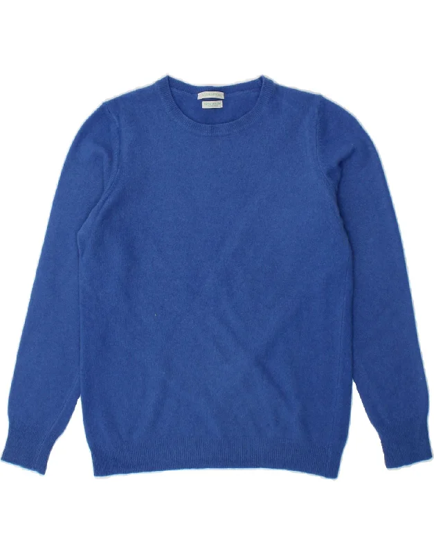 BENETTON Womens Crew Neck Jumper Sweater UK 12 Medium Blue Merino Wool Neon Metallic Matte BENETTON Womens Crew Neck Jumper Sweater UK 12 Medium Blue Merino Wool Neon Metallic Matte