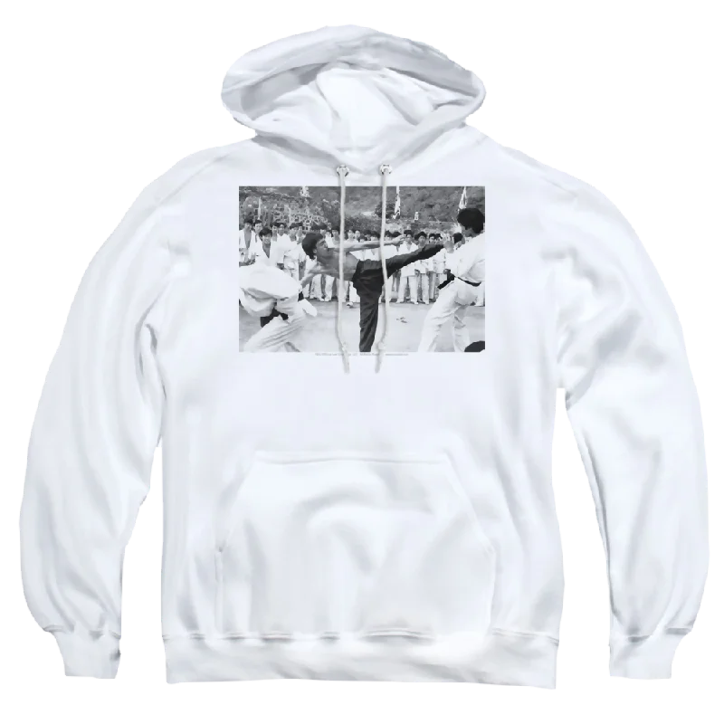 Bruce Lee Kick To The Head - Pullover Hoodie Port Neck Pullover
