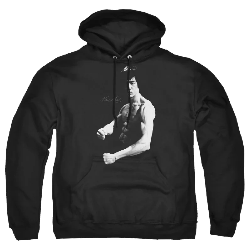 Bruce Lee Stance - Pullover Hoodie Kimono Neck Pullover