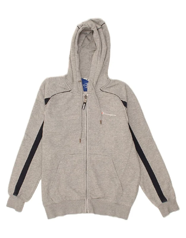CHAMPION Womens Oversized Graphic Zip Hoodie Sweater UK 10 Small Grey Oversized Loose Flowy CHAMPION Womens Oversized Graphic Zip Hoodie Sweater UK 10 Small Grey Oversized Loose Flowy