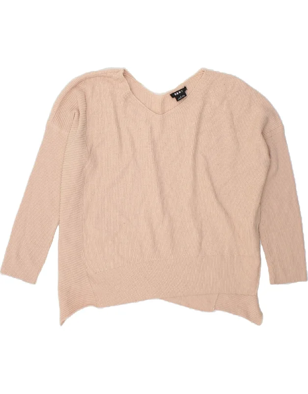 DKNY Womens Oversized V-Neck Jumper Sweater UK 16 Large Pink Nylon Lace Blend Ribbed Blend Corduroy Blend DKNY Womens Oversized V-Neck Jumper Sweater UK 16 Large Pink Nylon Lace Blend Ribbed Blend Corduroy Blend