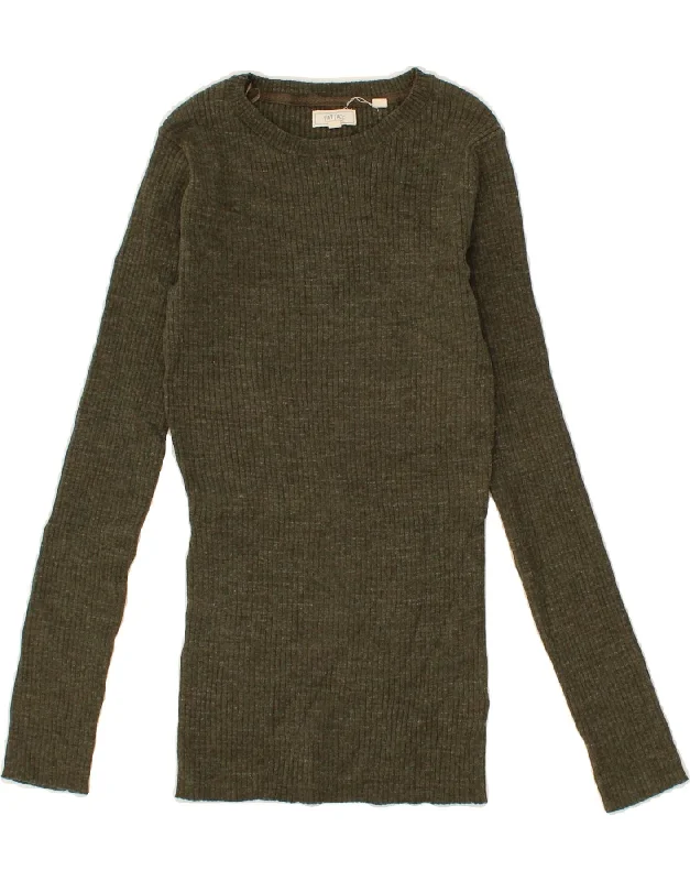 FAT FACE Womens Boat Neck Jumper Sweater UK 8 Small Khaki Herringbone Houndstooth Plaid FAT FACE Womens Boat Neck Jumper Sweater UK 8 Small Khaki Herringbone Houndstooth Plaid