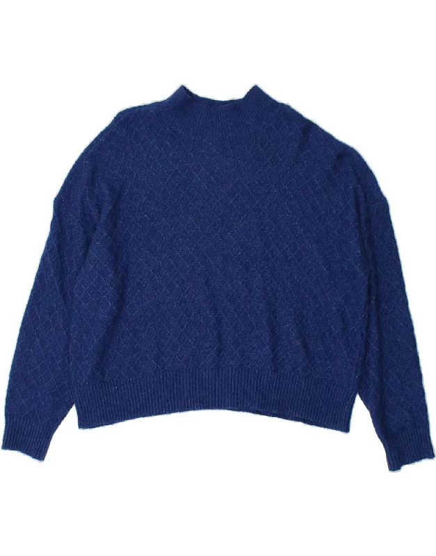 FAT FACE Womens Turtle Neck Jumper Sweater UK 14 Large Blue Argyle/Diamond Terry Blend Velvet Blend Canvas Blend FAT FACE Womens Turtle Neck Jumper Sweater UK 14 Large Blue Argyle/Diamond Terry Blend Velvet Blend Canvas Blend