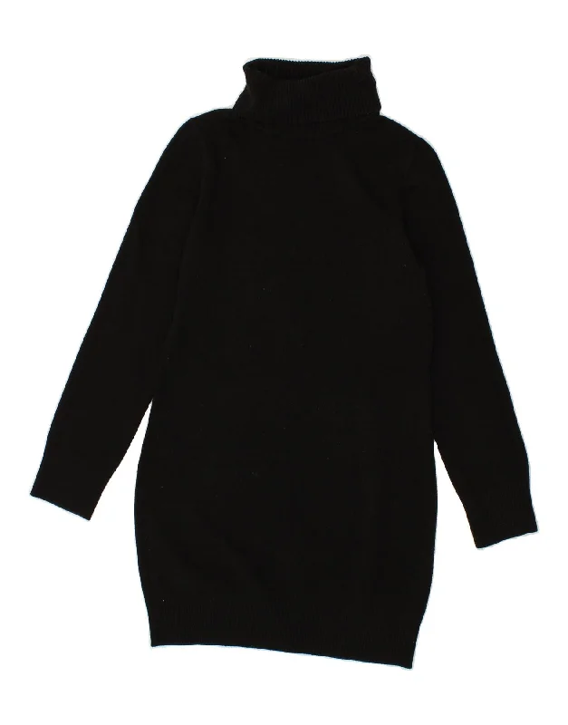FRENCH CONNECTION Womens Longline Roll Neck Jumper Sweater UK 18 XL Black Boat Neck Shawl Collar Notched Collar