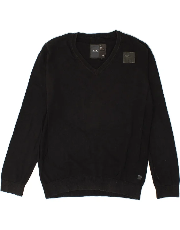 G-STAR Womens V-Neck Jumper Sweater UK 18 XL Black Cotton Casual Formal Business