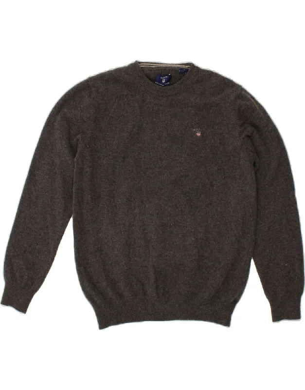 GANT Womens Crew Neck Jumper Sweater UK 14 Large Grey Lambswool Zippered Buttoned Snapped GANT Womens Crew Neck Jumper Sweater UK 14 Large Grey Lambswool Zippered Buttoned Snapped