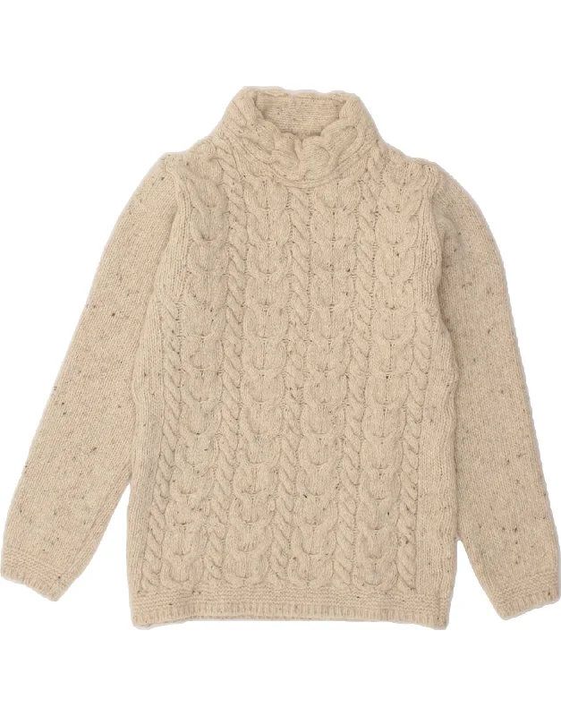 IRELANDS EYE Womens Turtle Neck Jumper Sweater UK 12 Medium Beige Flecked Striped Floral Plaid IRELANDS EYE Womens Turtle Neck Jumper Sweater UK 12 Medium Beige Flecked Striped Floral Plaid