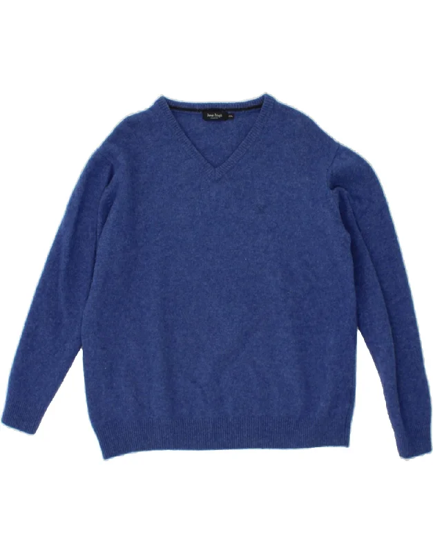 JAMES PRINGLE Womens V-Neck Jumper Sweater UK 20 2XL Blue New Wool Machine Wash Dry Clean Hand Wash