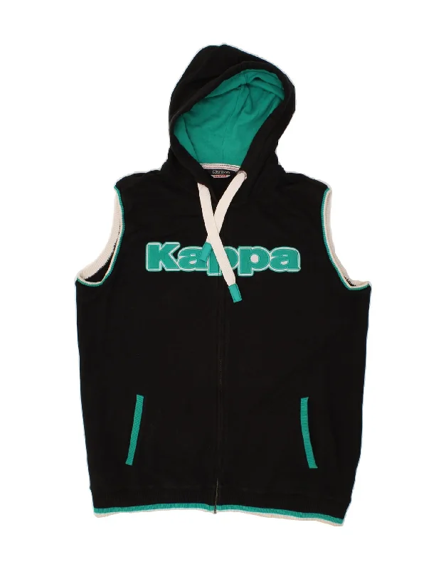 KAPPA Mens Graphic Sleeveless Zip Hoodie Sweater XL Black Cotton Wool Sweater Cotton Sweater Cashmere Sweater KAPPA Mens Graphic Sleeveless Zip Hoodie Sweater XL Black Cotton Wool Sweater Cotton Sweater Cashmere Sweater