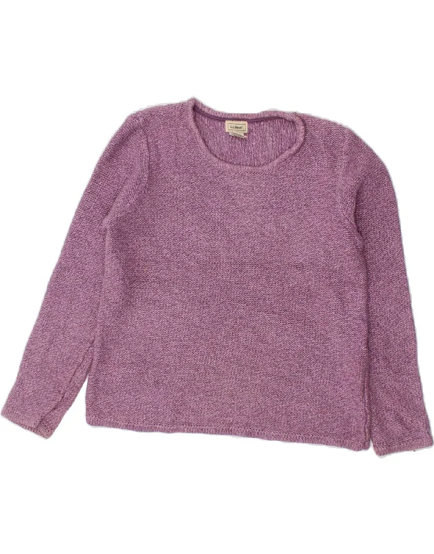 L.L.BEAN Womens Boat Neck Jumper Sweater UK 14 Medium Purple Cotton Welt Pockets Slit Pockets Flap Pockets L.L.BEAN Womens Boat Neck Jumper Sweater UK 14 Medium Purple Cotton Welt Pockets Slit Pockets Flap Pockets