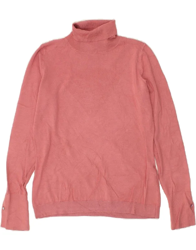 LIU JO Womens Milano Roll Neck Jumper Sweater UK 10 Small Pink Viscose Mesh Blend Leather Blend Suede Blend LIU JO Womens Milano Roll Neck Jumper Sweater UK 10 Small Pink Viscose Mesh Blend Leather Blend Suede Blend