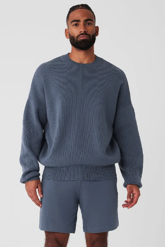 Scholar Crew Neck Sweater - Bluestone Long Sweater Short Sweater Cropped Sweater