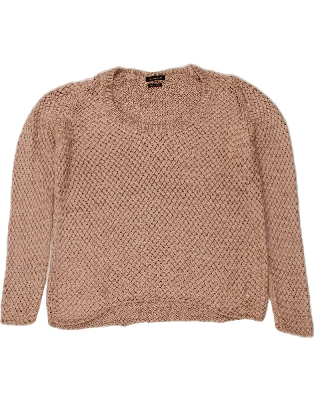 MASSIMO DUTTI Womens Boat Neck Jumper Sweater UK 16 Large Pink Mesh Fabric Canvas Fabric Denim Fabric MASSIMO DUTTI Womens Boat Neck Jumper Sweater UK 16 Large Pink Mesh Fabric Canvas Fabric Denim Fabric