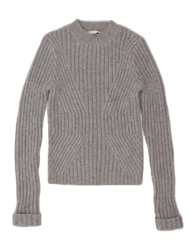 MISS SELFRIDGE Womens Crop Crew Neck Jumper Sweater UK 8 Small Grey Knit Fabric Woven Fabric Fleece Fabric MISS SELFRIDGE Womens Crop Crew Neck Jumper Sweater UK 8 Small Grey Knit Fabric Woven Fabric Fleece Fabric