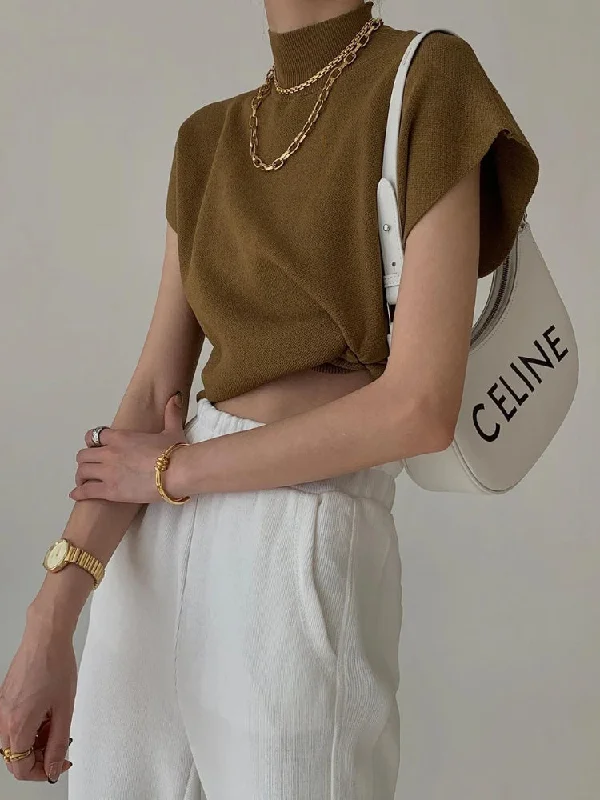 Mock Neck Sweater Thin Thick Dense