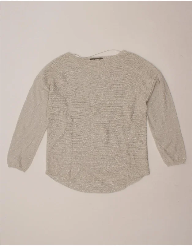 OASIS Womens Boat Neck Jumper Sweater UK 10 Small Grey Flecked Viscose Chenille Brocade Lace OASIS Womens Boat Neck Jumper Sweater UK 10 Small Grey Flecked Viscose Chenille Brocade Lace