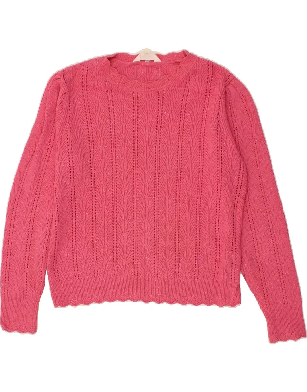 PER UNA Womens Oversized Boat Neck Jumper Sweater UK 12 Medium Pink Fleece Fabric Down Fabric Feather Fabric PER UNA Womens Oversized Boat Neck Jumper Sweater UK 12 Medium Pink Fleece Fabric Down Fabric Feather Fabric