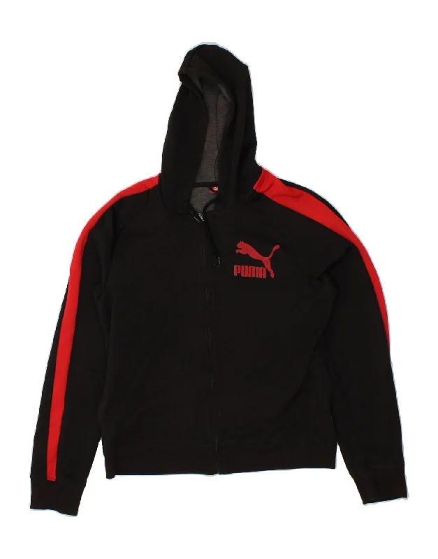 PUMA Womens Zip Hoodie Sweater UK 16 Large Black Colourblock Polyester Faux Fur Fabric Real Fur Fabric Shearling Fabric PUMA Womens Zip Hoodie Sweater UK 16 Large Black Colourblock Polyester Faux Fur Fabric Real Fur Fabric Shearling Fabric