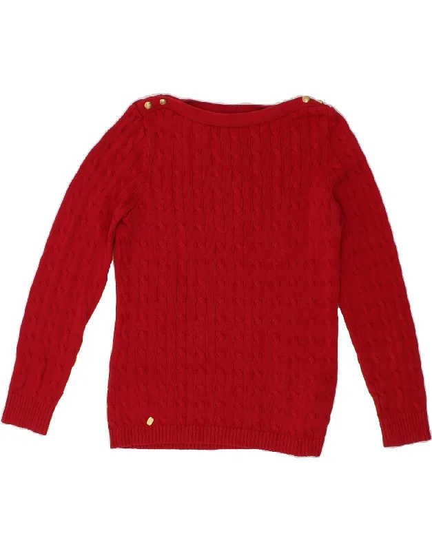 RALPH LAUREN Womens Boat Neck Jumper Sweater UK 18 XL Red Cotton Terry Blend Velvet Blend Canvas Blend RALPH LAUREN Womens Boat Neck Jumper Sweater UK 18 XL Red Cotton Terry Blend Velvet Blend Canvas Blend
